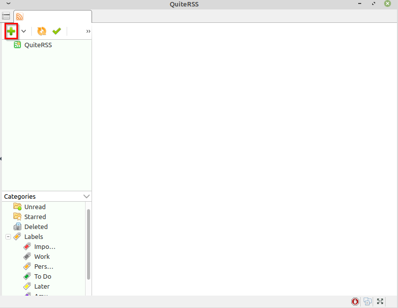 Adding a new feed to QuiteRSS