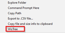 opening folders in WizTree view