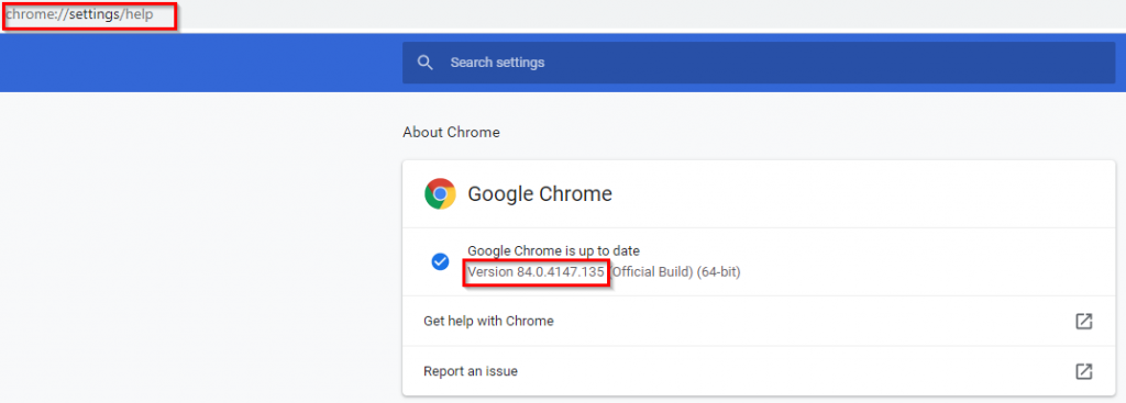 checking Google Chrome version