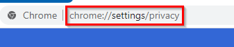 accessing Google Chrome privacy settings