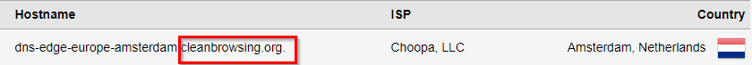 CleanBrowsing DNS enabled in Chrome