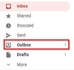 Gmail messages stored in outbox during offline mode