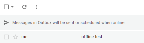 outbox with messages which will be sent when Gmail is online