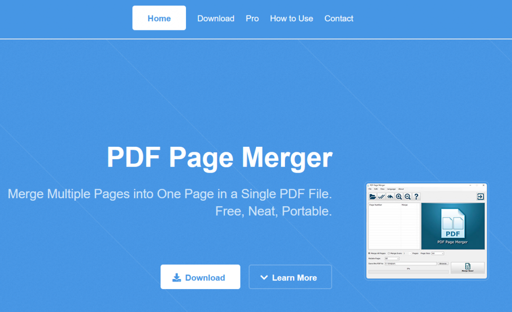 PDF Page Merger product page