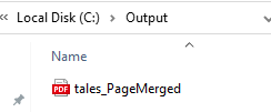 default output folder with the merged document