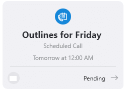 scheduled call invite sent to attendees