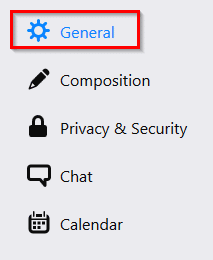 General Thunderbird settings