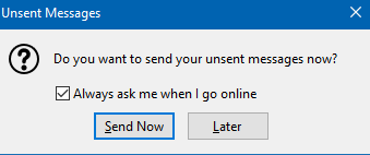 option of sending unsent messages when online mode is back in Thunderbird