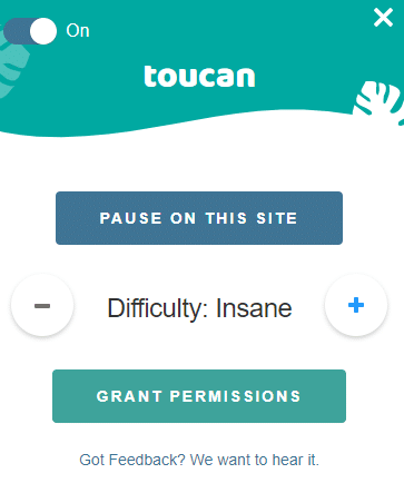 changing difficulty settings in Toucan