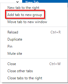 adding chrome tabs to new groups