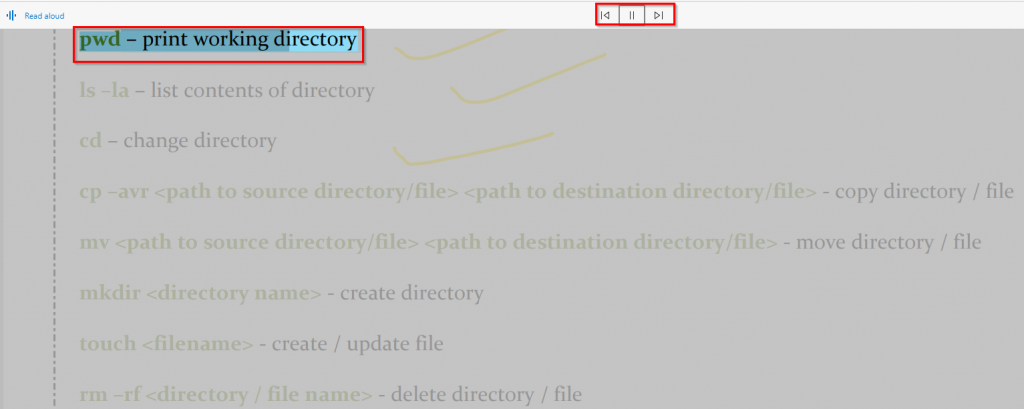 start and stop voice narration for PDF contents using Edge PDF toolbar