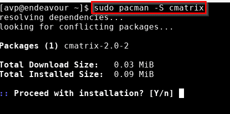 installing packages in EndeavourOS using pacman