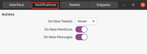 configuring notification settings for Cawbird