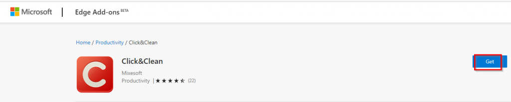 Click&Clean Edge add-on page