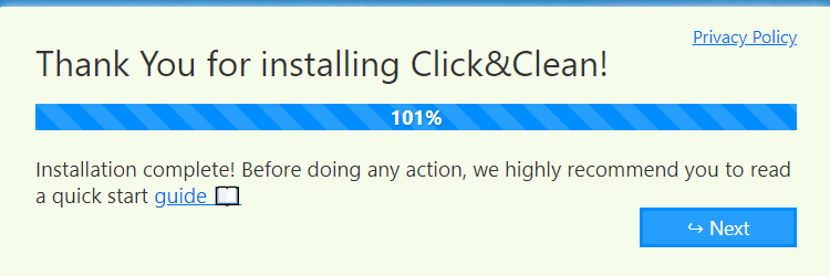 Click&Clean add-on installed for Edge browser