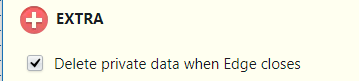 auto-delete browser data when Edge is closed
