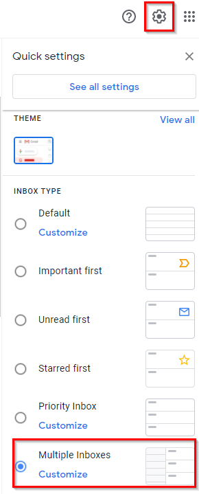 enabling Multiple Inboxes in Gmail