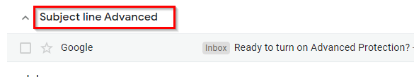inbox for Gmail messages based on the subject line