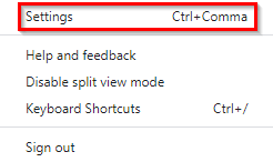 Skype settings options