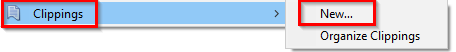 adding a new clipping using the Clippings add-on