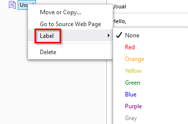 labeling clippings using Clippings Manager