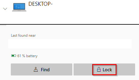 locking the Windows 10 device remotely 