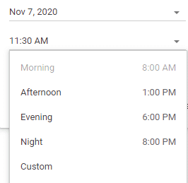 choosing a time for reminders in Google Keep