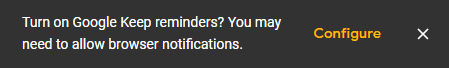 allowing browser notifications for reminders set using Google Keep