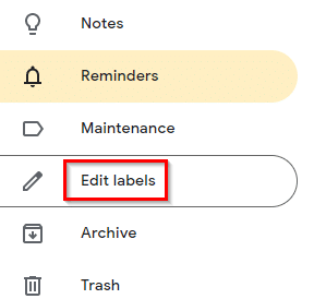 editing and creating new labels in Google Keep