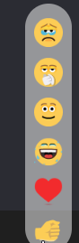 Using the React button for adding emoticons in meetings of Meet Now