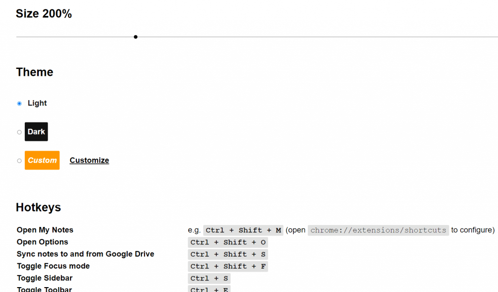 changing the default hotkeys for My Notes