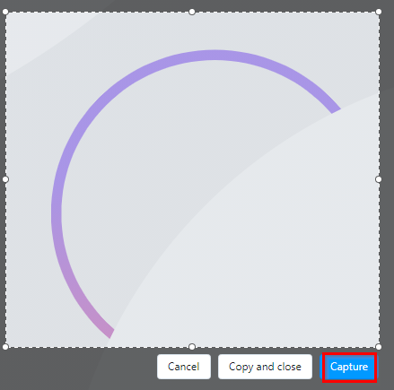 capturing a screenshot using the Opera snapshot tool