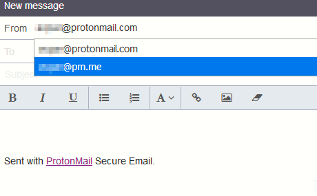 enabling short domains in ProtonMail