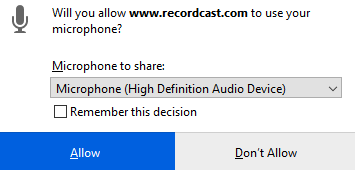 allow audio access for RecordCast recordings 