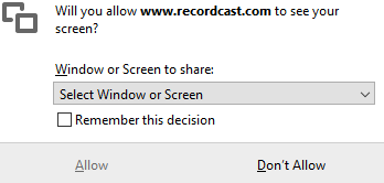 choosing what to record using RecordCast