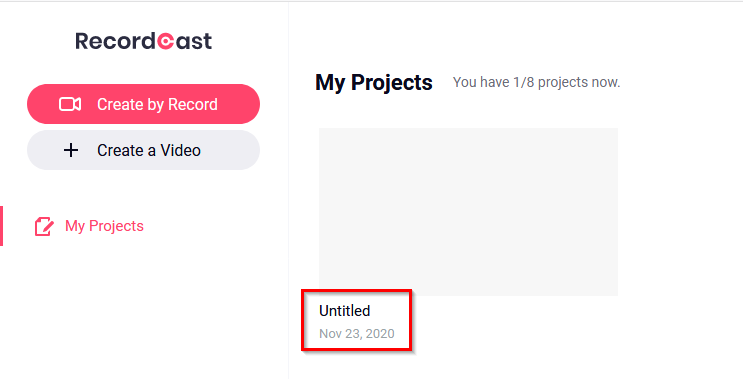 saving recorded videos for editing online when having a RecordCast account