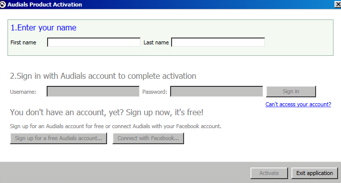 account activation for Audials One 2021 Edition