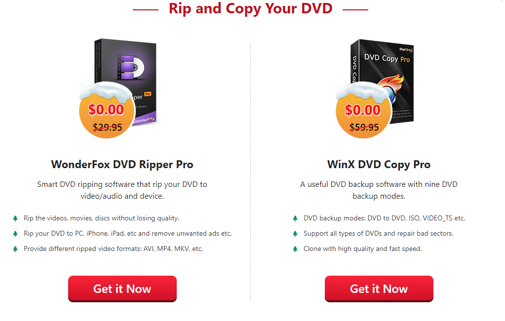 WonderFox DVD Ripper Pro and WinX DVD Copy Pro Christmas 2020 giveaway