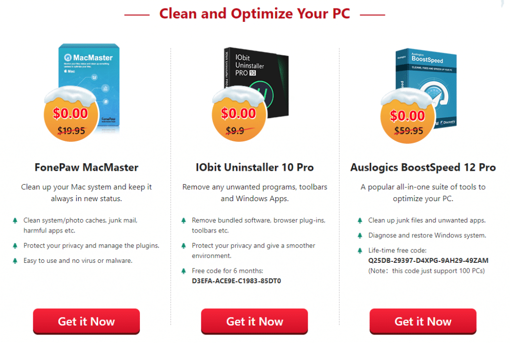 FonePaw MacMaster, IObit Uninstaller Pro and Auslogics BoostSpeed 12 Pro Christmas 2020 giveaway