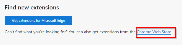 finding new extensions from Chrome Web Store in Microsoft Edge