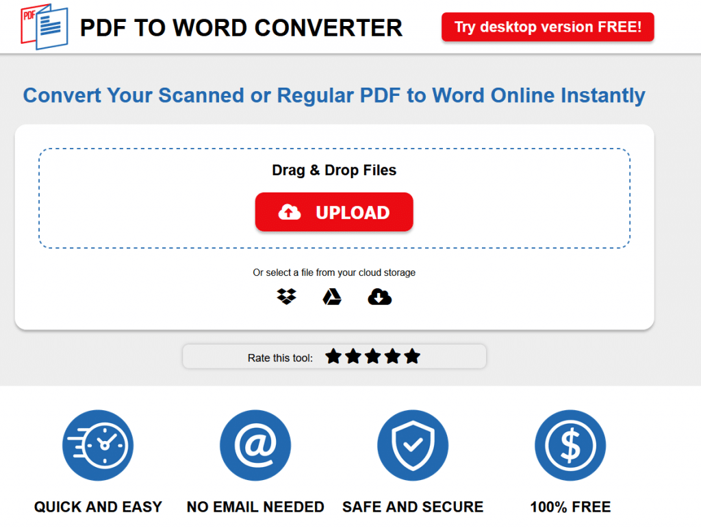 PDF to Word Converter online tool