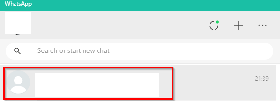 choosing contact to send disappearing messages to from WhatsApp Desktop app