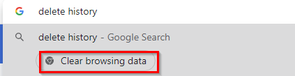 Chrome Actions for deleting browsing history