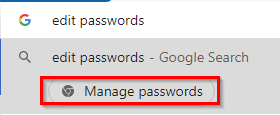 Chrome Actions for managing passwords