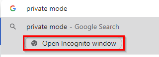 Chrome Actions for using Incognito mode