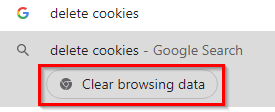 Chrome Actions for deleting cookies