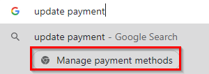 Chrome Actions for managing saved payment methods