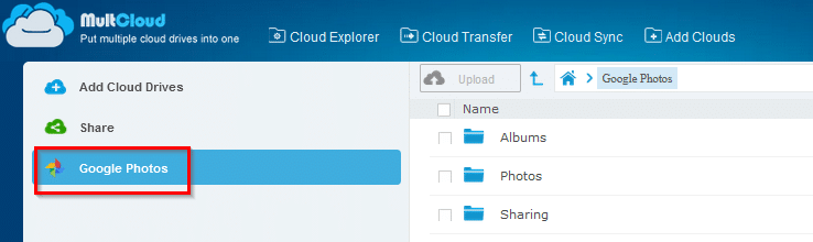 Google Photos added to MultCloud 