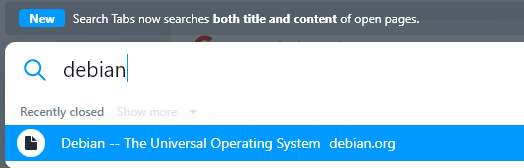 searching for tab title and content with the search tab feature in opera