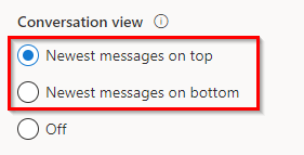 enabling conversation view in Outlook 